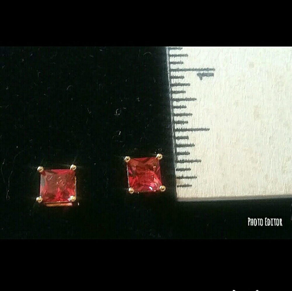 NWOT ruby stud earrings - Picture 4 of 4